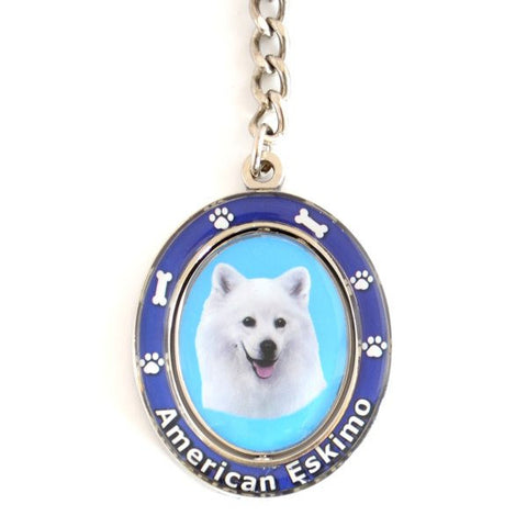 American Eskimo Spinning Key Chain