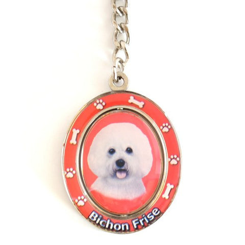 Bichon Frise Spinning Key Chain