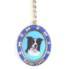 Border Collie Spinning Key Chain