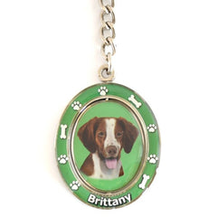 Brittany Spaniel Spinning Key Chain