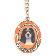 Cavalier King Charles Spaniel (Tricolor) Spinning Key Chain