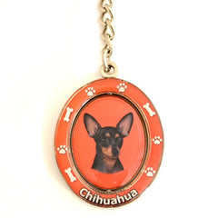 Chihuahua (Black and Tan) Spinning Key Chain