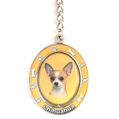 Chihuahua (Tan and White) Spinning Key Chain