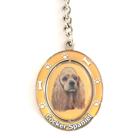 Cocker Spaniel (Buff) Spinning Key Chain