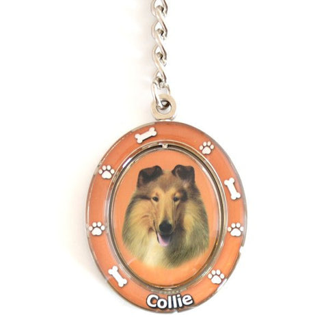 Collie Spinning Key Chain