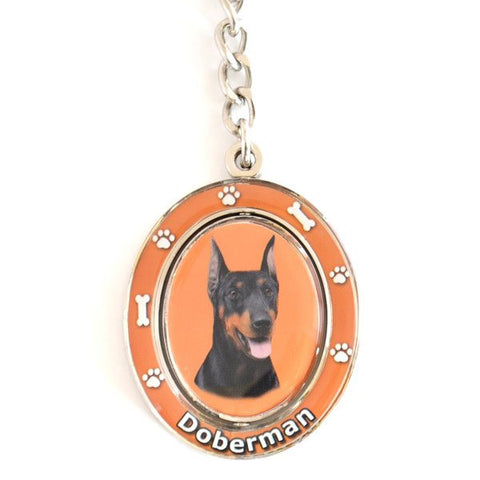 Doberman Pinscher Spinning Key Chain