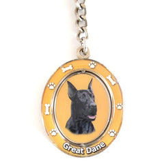 Great Dane (Black) Spinning Key Chain