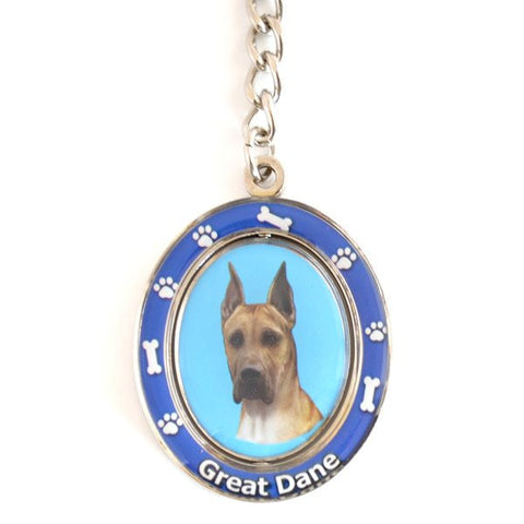 Great Dane (Fawn) Spinning Key Chain