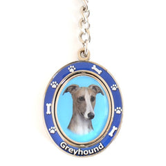 Greyhound (Fawn) Spinning Key Chain