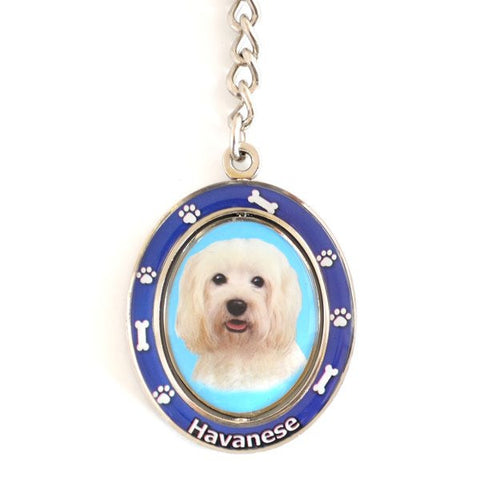 Havanese Spinning Key Chain