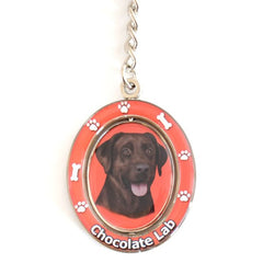 Labrador Retriever (Chocolate) Spinning Key Chain