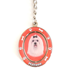 Maltese Spinning Key Chain