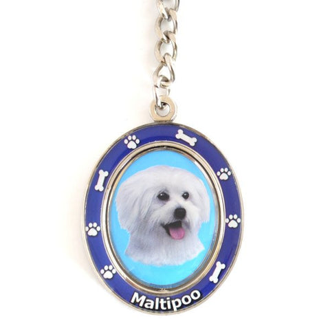 Maltipoo Spinning Key Chain