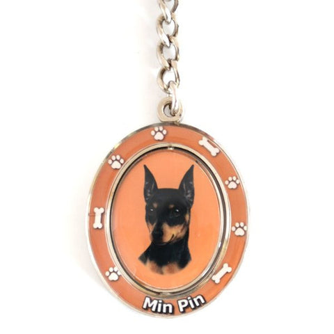 Miniature Pinscher Spinning Key Chain