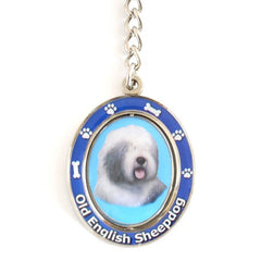 Old English Sheepdog Spinning Key Chain