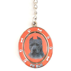 Pit Bull (Blue) Spinning Key Chain