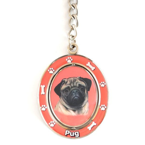 Pug Spinning Key Chain