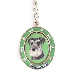 Schnauzer Spinning Key Chain