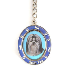 Shih Tzu (Black and White) Spinning Key Chain