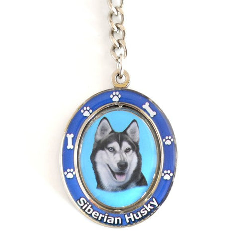 Siberian Husky Spinning Key Chain