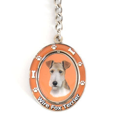 Wire Fox Terrier Spinning Key Chain