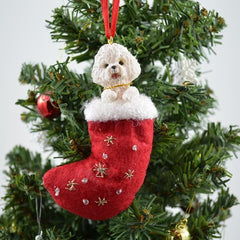 Bichon Frise Stocking Christmas Ornament