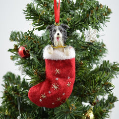 Border Collie Stocking Christmas Ornament