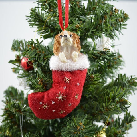 Cavalier King Charles Spaniel Stocking Christmas Ornament