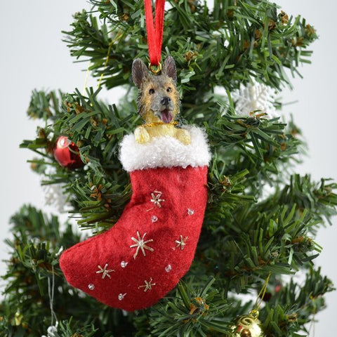 German Shepherd Stocking Christmas Ornament