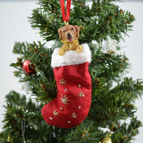 Golden Retriever Stocking Christmas Ornament