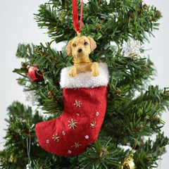 Labrador Retriever (Yellow) Stocking Christmas Ornament