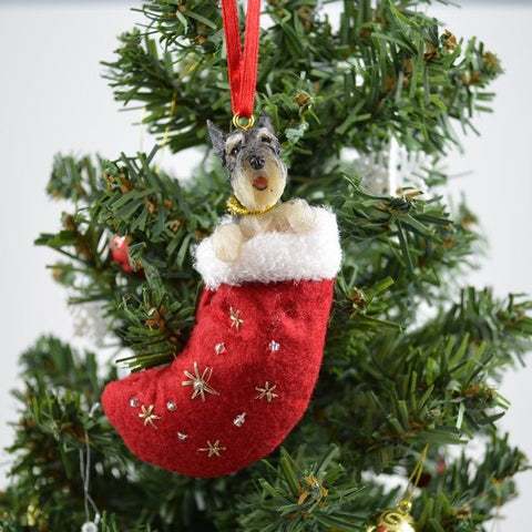 Schnauzer Stocking Christmas Ornament