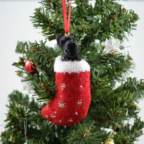 Scottish Terrier Stocking Christmas Ornament