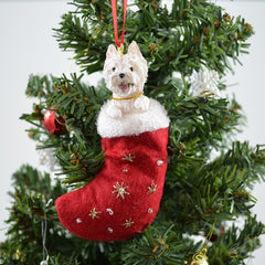 West Highland Terrier (Westie) Stocking Christmas Ornament