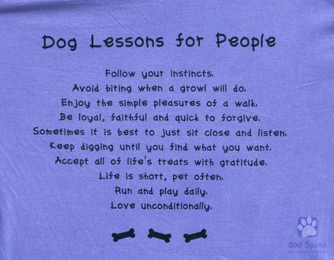 Dog Lessons for People Printed T-Shirt