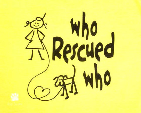 Who Rescued Who Printed T-Shirt