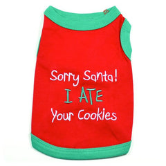 Sorry Santa I Ate Your Cookies Embroidered T-Shirt