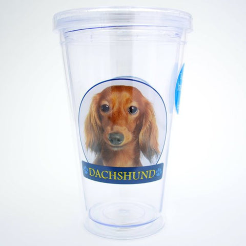 Long Haired Dachshund Double Wall Tumbler